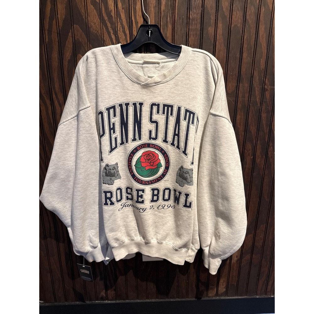 Vintage Penn State Rose Bowl 1995 Sweatshirt Mens XL Grey Daniel Young 90s NCAA